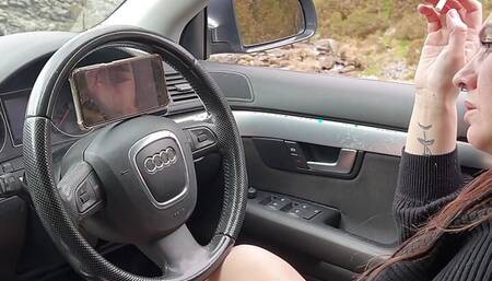 I caught a mature MILF masturbating and pissing in public