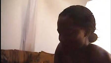 Chocolate doll gets ger fur burger hard stuffed by photographer