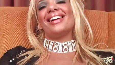 Slutty Blonde Plays with a Dildo While Waiting to Receive the Long Awaited Anal