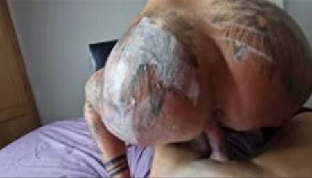 Eating and fucking cock with cream