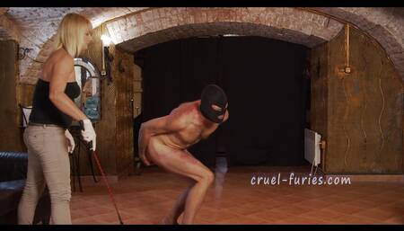 Terrible Mistress Whips Her Poor Guy's Little Dick