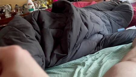 Horny housewife let's tits sag for blowjob