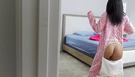 Step Sister Audrey Hempburne Likes To Think About Her Stepbro's BWC When She Is Touching Herself