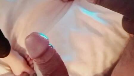 The big-tipped milf puts on a show for me and my stepdad and then sucks our dicks