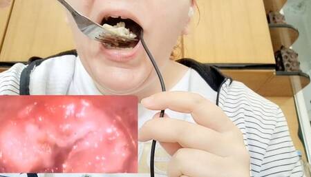 Eating rice - Swallowing large Microcamera - Extreme Vore Exploration 1080HD