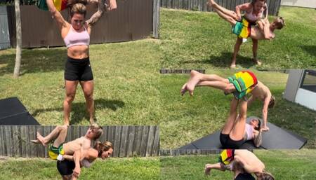 Human-Weighted Workout and Overhead Press for Reps W Frank Fun Size and Taperedphysique