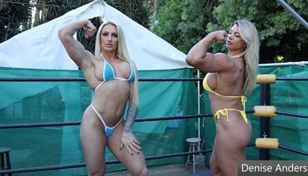 Denise and Muscle Barbie, the battle of England vs Australia!