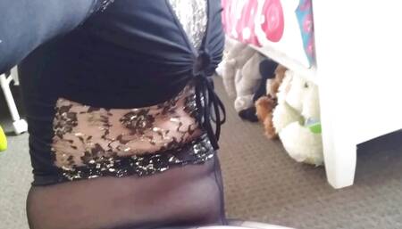 Delicate Pantyhose and Polished Nails