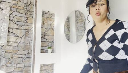 Bratty wife interrupt work video calling with her burps