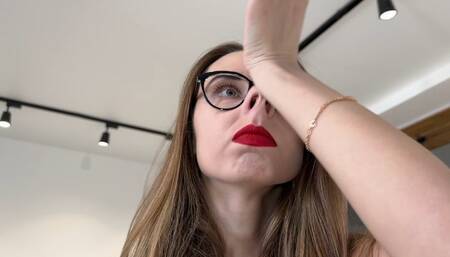 Listens to a lecture on yoga, rubs and picks his nose (custom video)