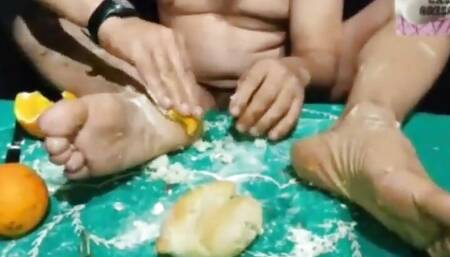 Depraved Couple in Gay Fun with Food