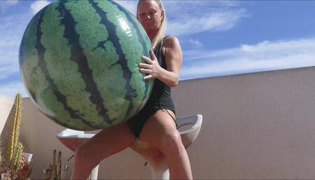 masturbating outdoors with a huge beach ball in my swimming costume