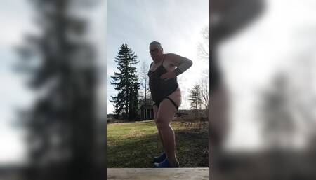 Gangstazz  outdoor strip, tits ass closeup