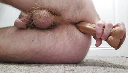 Ass Fucking a Dildo Until I Squirt All Over My Hairy Asshole and Balls