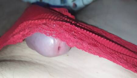 My cock in red clotes