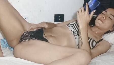 My hot stepsister was masturbating her pussy and I couldn't help but go in to fuck her big tight pussy