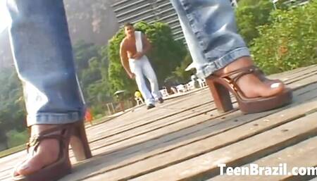 Sexy Tan Line Busty Brazilian Teen Gets Sex