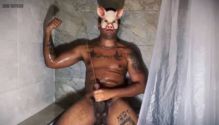 Bastard pig:black cock pissing humiliation