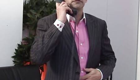 The Perverted Boss Hardcore Drills His Two Blonde Secretaries on the Desk