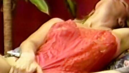 Blonde lingerie babe loves to get her pussy destroyed