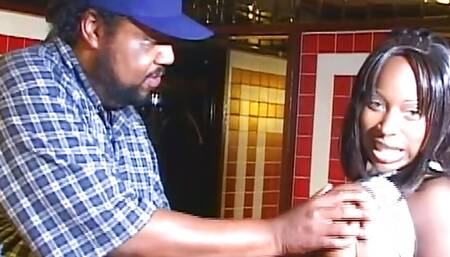 Chubby ebony likes to be fucked hard in the jacuzzi