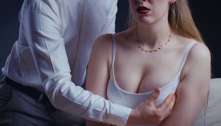 Convinced by the boss, groped and cummed in the mouth - clothedpleasures