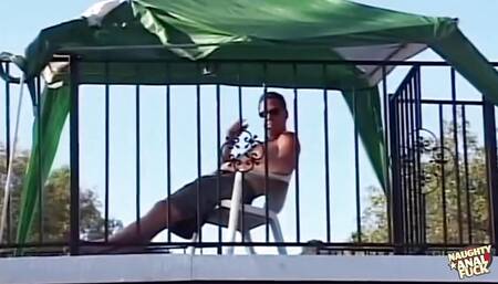 Pool Foursome with Anal Delights and a Sloppy Facial Finish