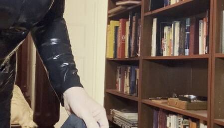 Sexy black rubber strapon POV tease!