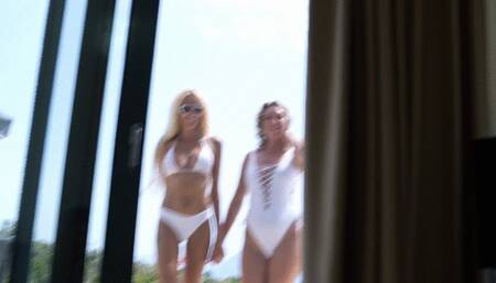 Incredible two horny lesbians lick each other's pussies sucking toes licking anus