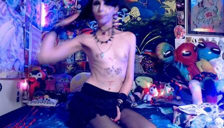 Goth Goddess Self Suck Cum Countdown