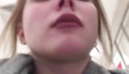 The Blonde Siberian Bitch Ayah Sparks Masturbates in the Fitting Room and Fucks with the Seller