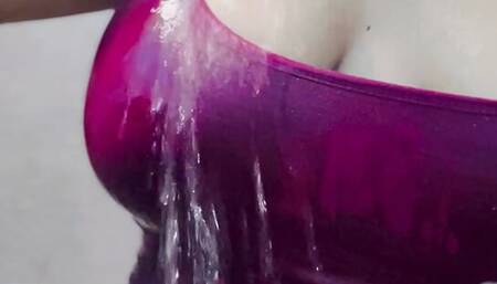 Nisha bhabi playing with her big boobs in the bathroom