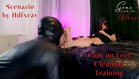 Leather Foot Slave is Bound to Mistress Feet
