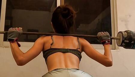 Exercising with satin pants