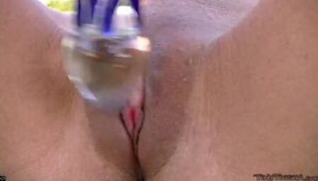 Tiny Trisha Masturbate with Dildo Outdoor