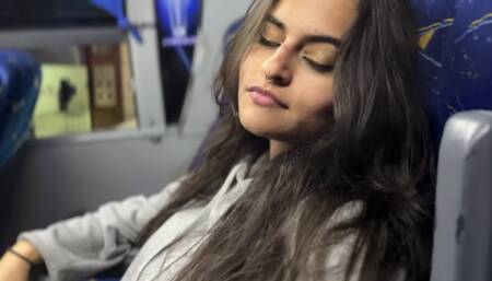 I suck an unknown passenger on a real bus and he cums in my mouth