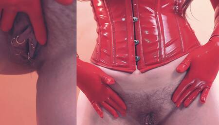 Sweet MILF in Stockings and Pvc Playing Pussy - Arya Grander