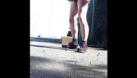 Public Bridge Naked Exposure Ejaculation