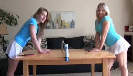 The perfect game of strip table tennis and a fucking machine