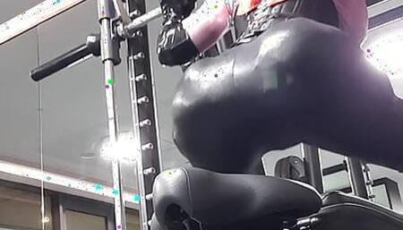 Dumb bimbo sissy fucktoy works out at gym