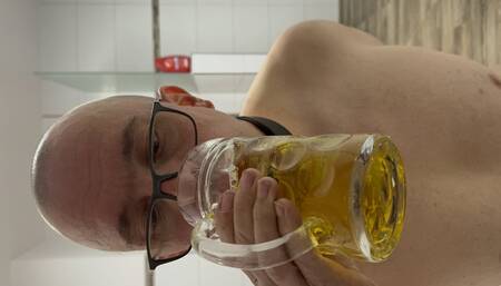 Slave whore drinks his own piss