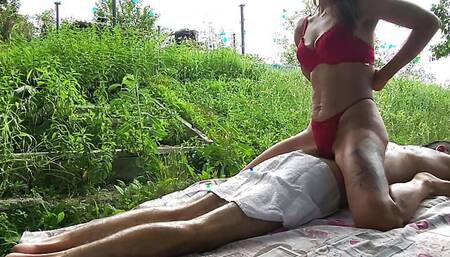 Masturbation massage and fucking in public