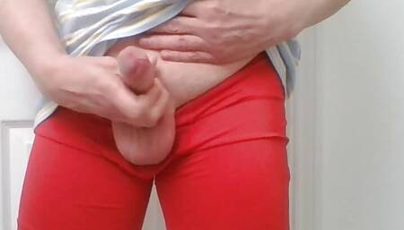 Wank in Red boxers