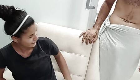 My stepbrother Luis's clothes make me very horny and make me want to eat all his cock