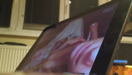 Virtual Sex - Girl Wants Sex so Much, so She Call Her Boy and Fucks Herself with Dildo