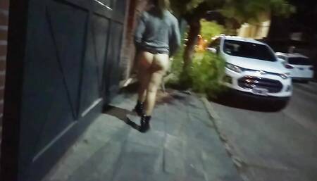 Sex in Outdoor on the Street People Watch Us Fucking in the Bus Terminal Short Skirt Without Panties