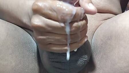 Indian Desi boy fucking pussy toy hard with his big pink uncut dick and flash huge thick creamy cumshots