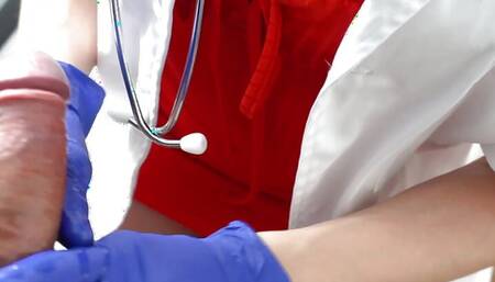 POV Handjob By Hot Nurse Eva Myst in the Doctors Office: Give Me Your Semen Sample