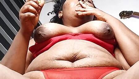 Thick Thighs Hotwife Fucking Big Dildo And Squirting In Red Panties