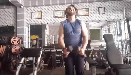 Indian Old Man with Big Chest Nude Workout
